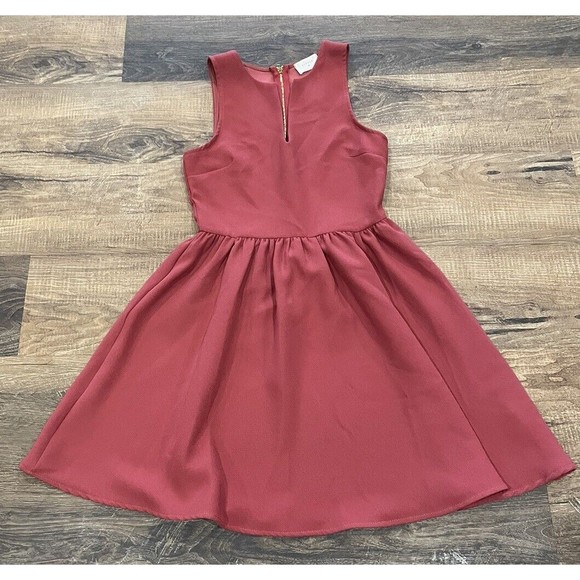 Everly Anthropologie Women's Rust RedV-Neck Back Zipper Mini Dress SZ Small EUC! - Picture 1 of 5